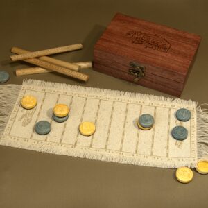 puluc canvas mayan board game with wooden box or velvet bag